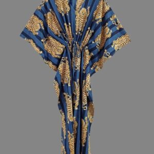 Blue Tiger Print Kaftan