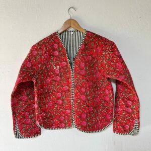 Fleuria Reversible Cotton Quilted Jacket