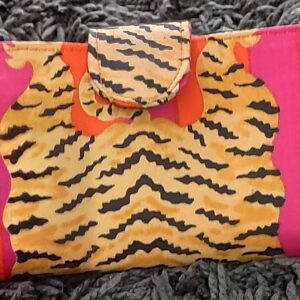 Pink&Orange Tiger Cotton Padded Eyewear Case