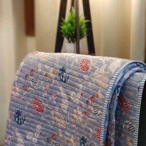 Flora Quilted Cotton Bed Throw Blanket
